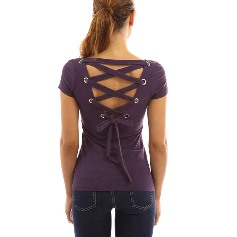 Футболка женская сексуальная спинки полые повязки Панк футболка Femme женские топы