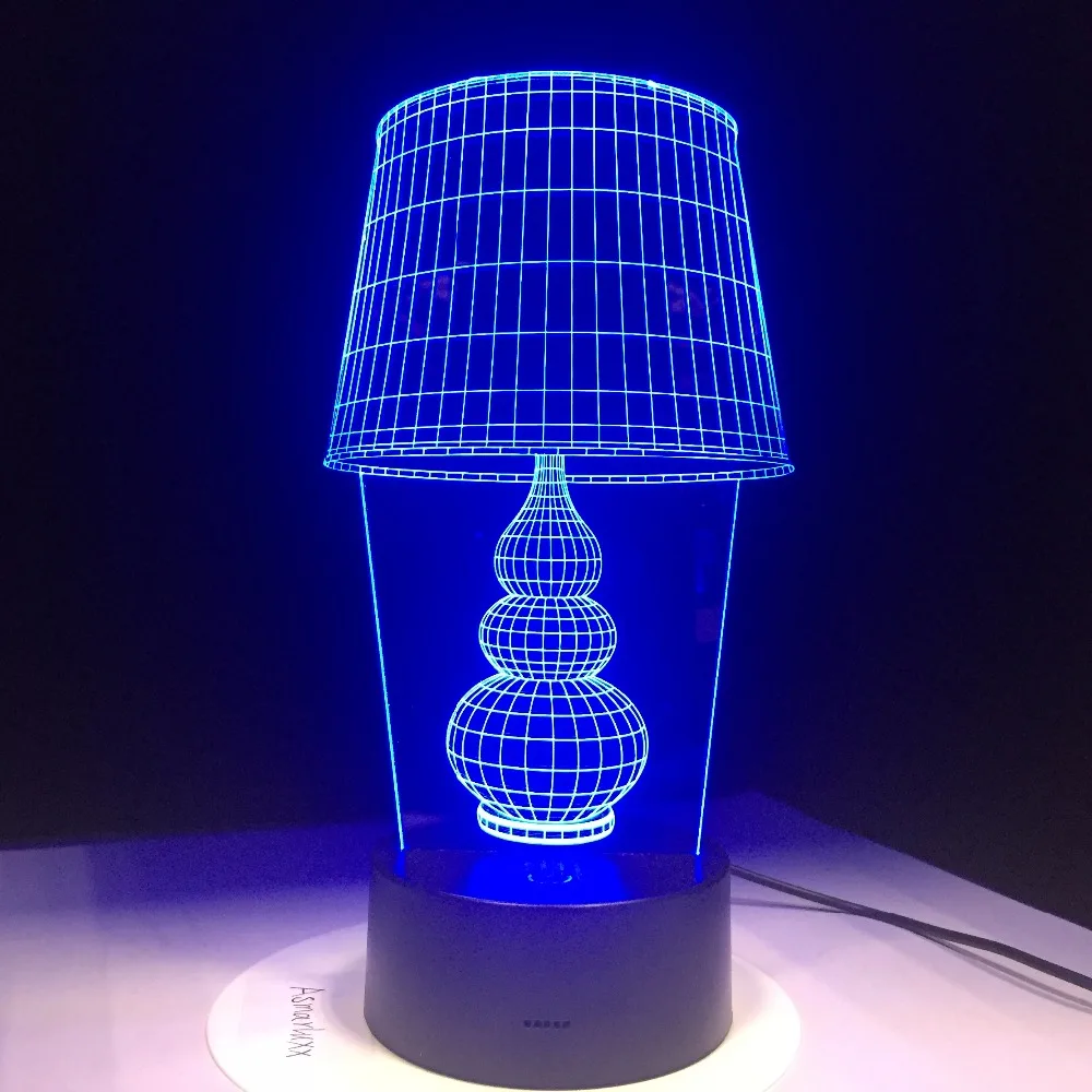 USB 3D светодиодный Ночной светильник LED Настольная лампа с сенсорной кнопкой в