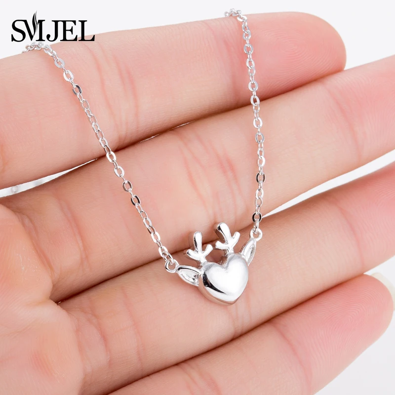 

Ожерелья SMJEL min С оленем и рогами для женщин, рождественские украшения, чокер с сердцем и ангелом, аниме подарки для вечеринки, бижутерия для ...