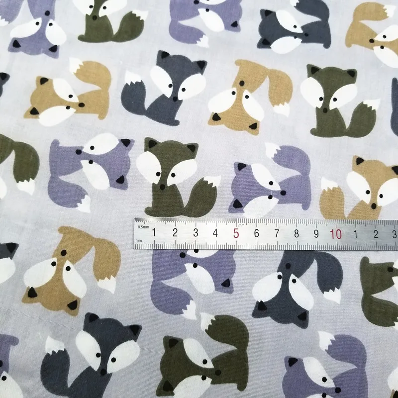 Printed fox 2 color Cotton Fabric Kids Patchwork Tilda Cloth Quilting Fabrics For Sewing Doll Material | Дом и сад