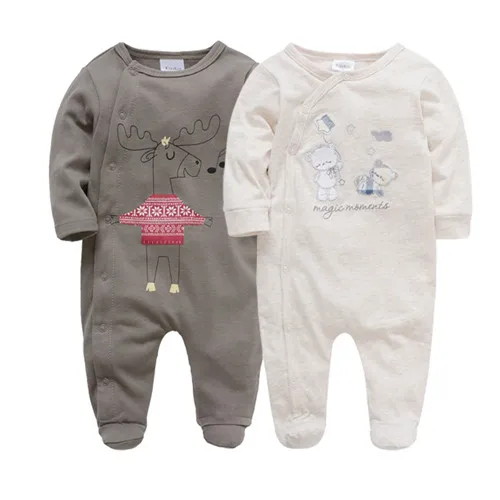 8647 Брендовый детский комбинезон, 2 шт./партия, хлопковая детская одежда с длинными рукавами, roupa de bebes 0, 3, 6, 9, 12 месяцев, комбинезон - Цвет: 8647