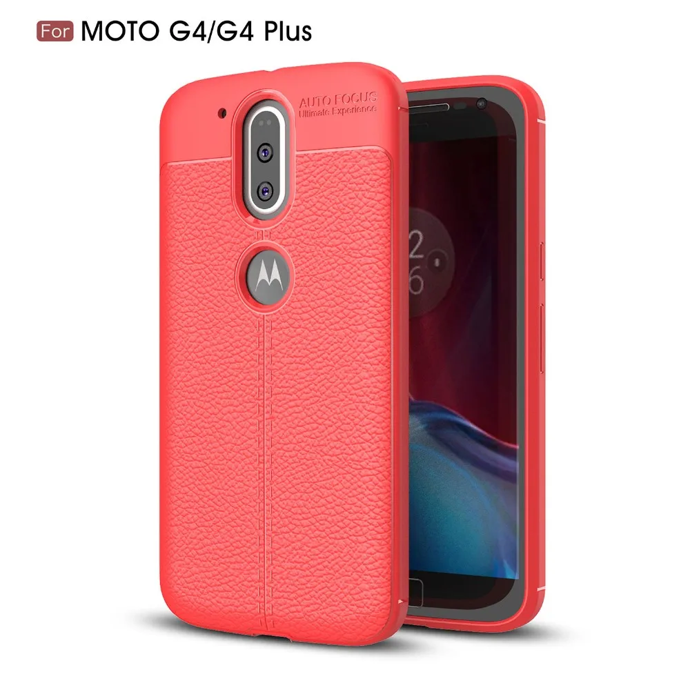 Мягкий ТПУ чехол для телефона BEFOSSON Moto G4 зернистый кожаный личи plus | Мобильные