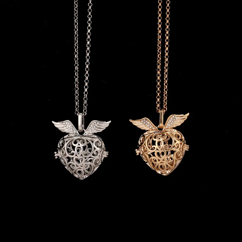 crystal cage beautiful 2 colour Hollow heart chime Ball Necklaces For Harmony Pregnant Women necklace dropshipping SYYF0238 | Украшения и