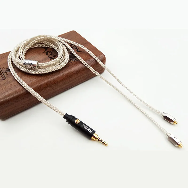 Новый DIY 3,5 мм MMCX кабель 8 ядер 7N однокристальный Медный Серебряный кабель США для Shure SE535 UE900 DZ9 LZ A4 SE846