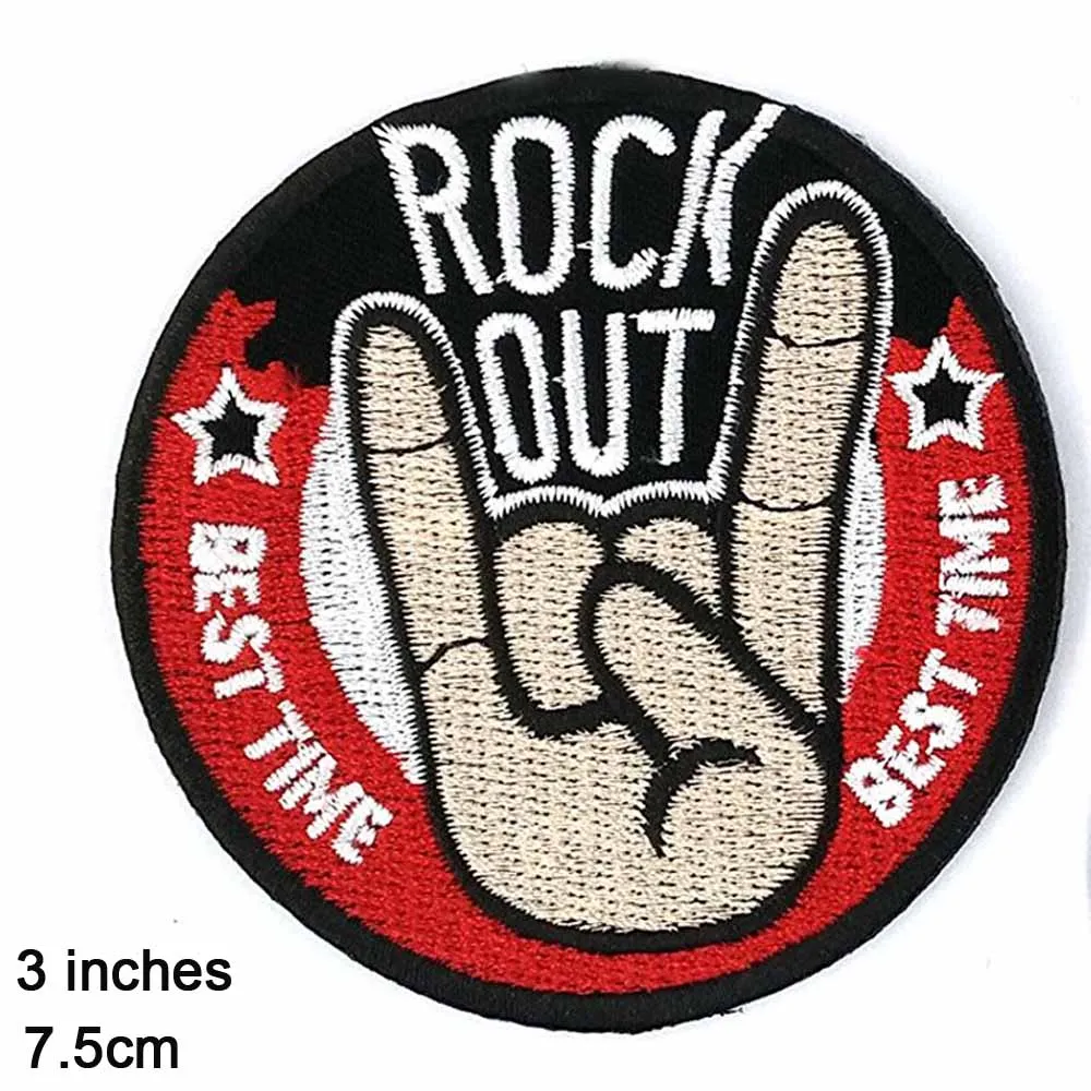 ROCK OUT Guns N Roses Music Rock Out Майкл Джексон королева принц Линкин Парк железная вышитая одежда нашивки для одежды музыкальная группа - Цвет: ROCK OUT