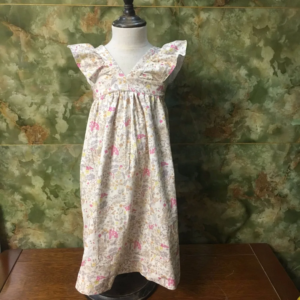 Girls Dress Sleeveless Summer Baby Dresses Floral Pattern Ruffles Long Length Boutique Kids Costume | Детская одежда и обувь