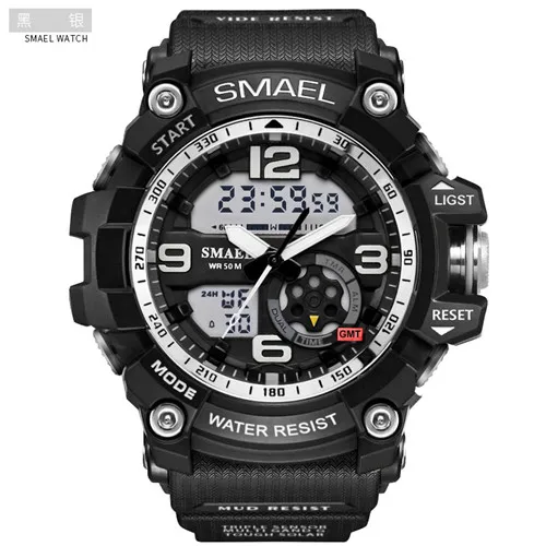 1617 sliver smael часы Для мужчин G Стиль Wateproof s шок спортивные Для мужчин S Часы Топ бренд класса люкс LED цифровые часы военная Униформа армии Наручные часы - Цвет: 1617 sliver