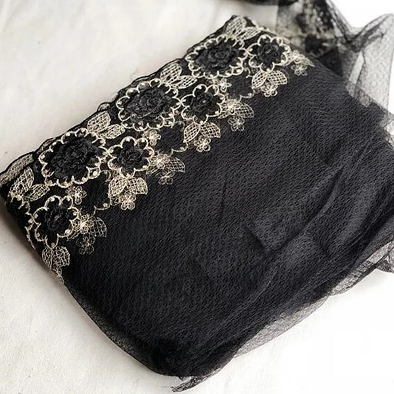 2 ярда золотистая и черная кружевная отделка аксессуары для волос ручной работы