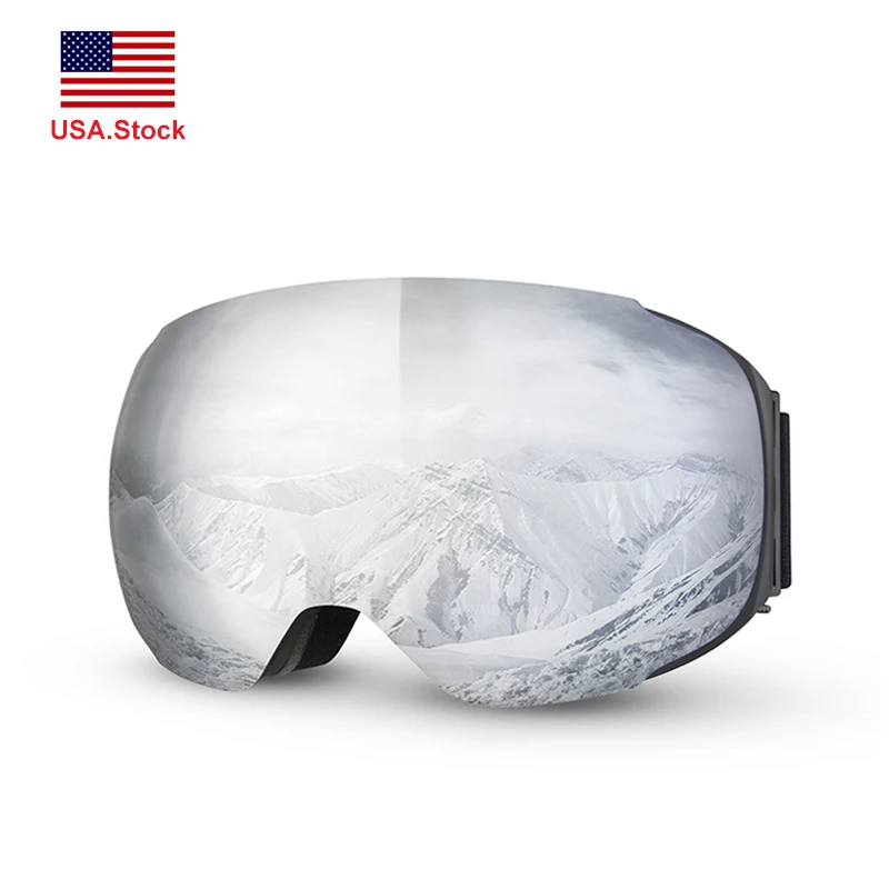 

Snowmobile Eyewear Mask Ski Goggles Anti-fog Double Layers UV400 Protection Skiing Skating Detachable Glasses Snowboard Goggles