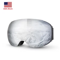 snowmobile eyewear mask ski goggles anti fog double layers uv400 protection skiing skating detachable glasses snowboard goggles