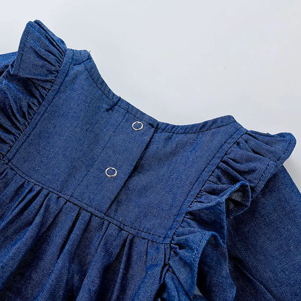 Newborn Baby Girl Long Sleeve Romper+Hat Bodysuit Outfits Denim Clothes | Детская одежда и обувь