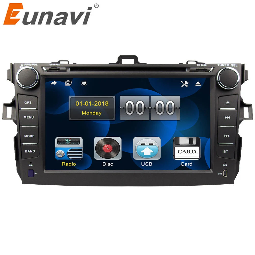 Автомагнитола Eunavi 2 din с dvd плеером и gps навигацией для Toyota Corolla 2007 2008 2009 2010 2011 8