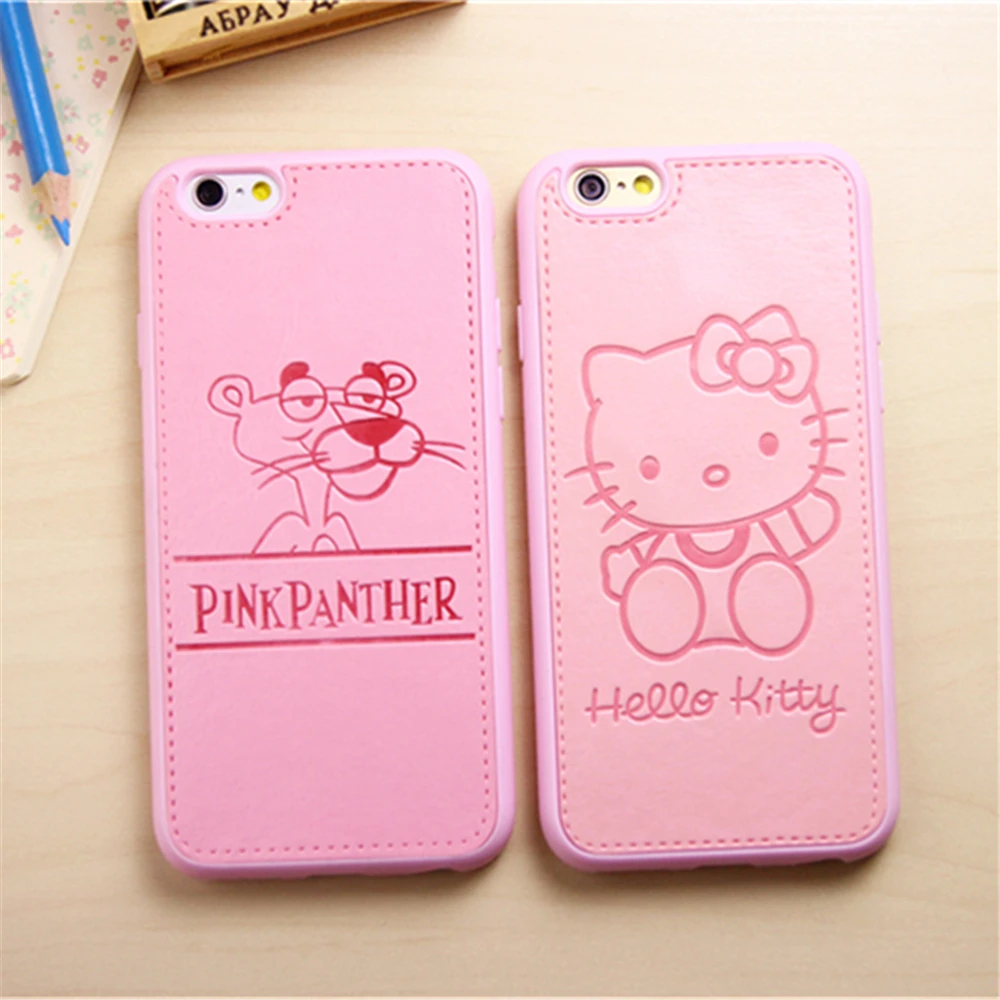 Милые девушки мультфильм из искусственной кожи Hello Kitty чехол для iPhone X 8 7 плюс 6S