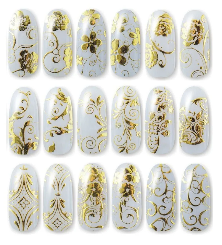 Золотые, серебряные, стикеры 3D на ногти Nail Art, украшения для ногтей, Фирменные наклейки для ногтей, аксессуары для ногтей, наклейки, инструменты JH125