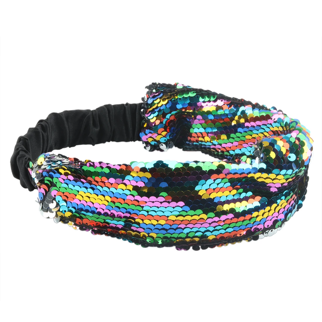 1 шт. повязка на голову Русалочки с блестками эластичная блестящая Двусторонняя