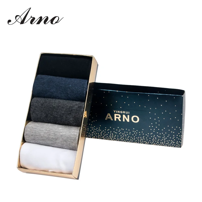 Мужские однотонные носки Arno хлопковые для мужчин мягкие Calcetines Hombre LW5005 5|socks for