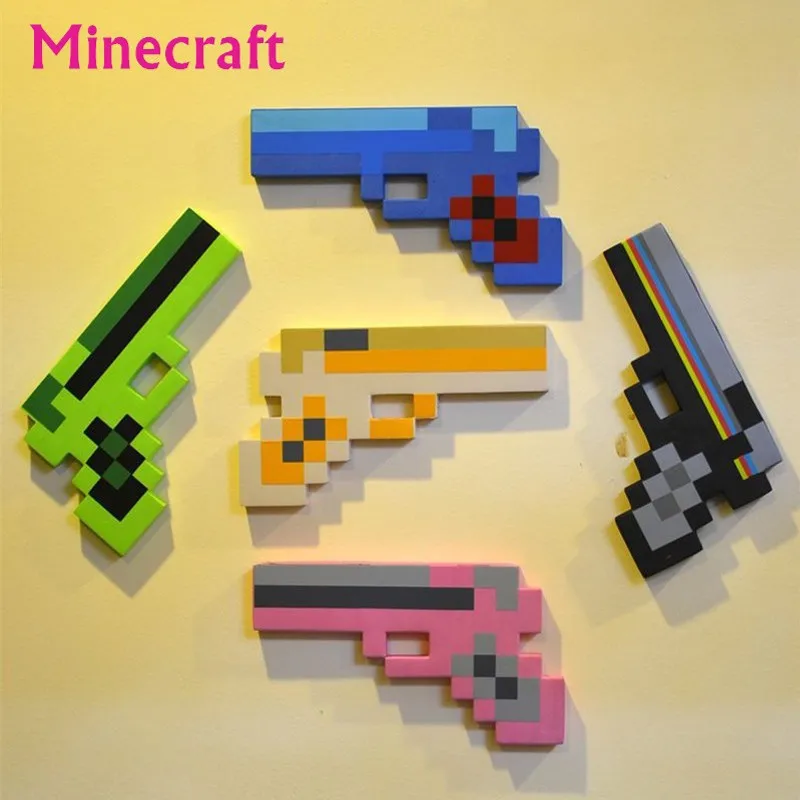 Reedcall Pixelated синий Алмазный пистолет черный камень и Зеленый Зомби пена игрушка 5