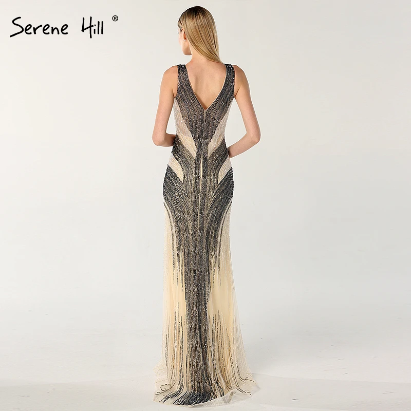 Роскошные серые вечерние платья Дубая с V-образным вырезом пикантные русалки