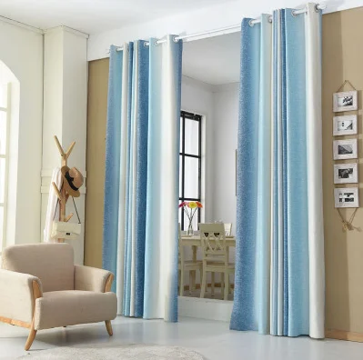 1 шт. детские шторы в синюю и зеленую полоску | Дом сад