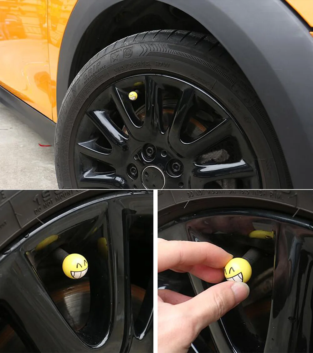 4 шт. улыбка выразительность Авто колеса колпачки клапана крышки Stemfor Mini Cooper JCW One S Countryman Clubman аксессуары для стайлинга автомобилей