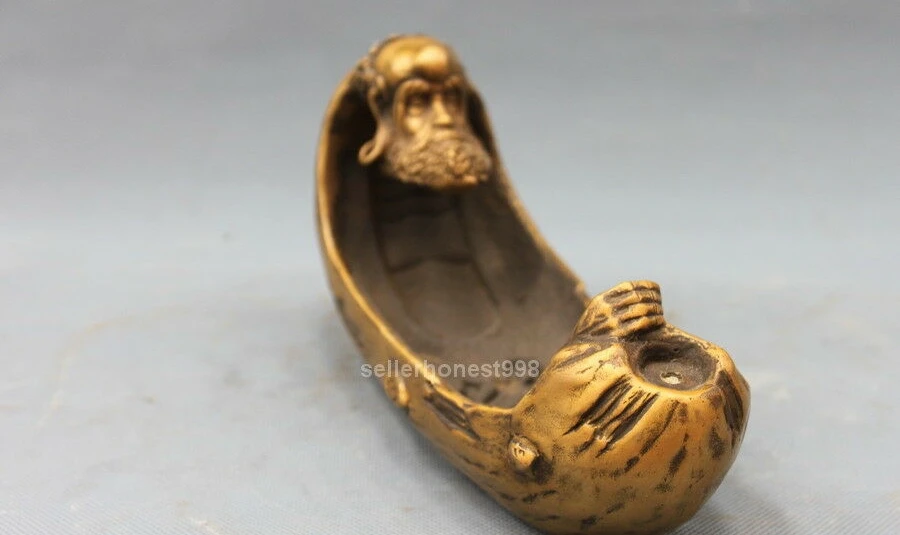 Китайская Бронзовая медная буддистская курильница Bodhidharma Dharma Будда|Статуи и