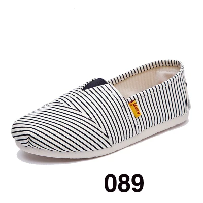 blue Pinstripe Женские модные туфли на плоской поверхности для ленивых, эспадрильи, Женская парусиновая обувь, женские лоферы, эспадрильи, женская обувь на плоской подошве, Размеры 35-44 - Цвет: blue Pinstripe