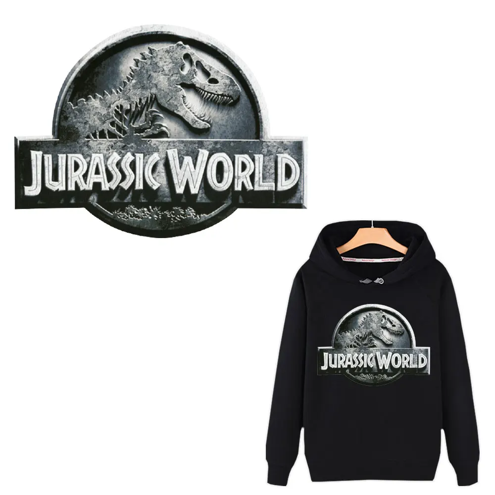 

embossing dinosaur patches for clothing diy stripes applique iron on transfer cool clothes stickers iron on jurassic world badge