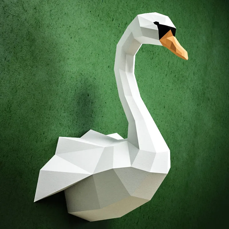 

30min Complete DIY 3D Swan Paper Sculpture Papercraft Puzzle Toy Educational Paper Folding Model Toy Christmas Gift Science Toy