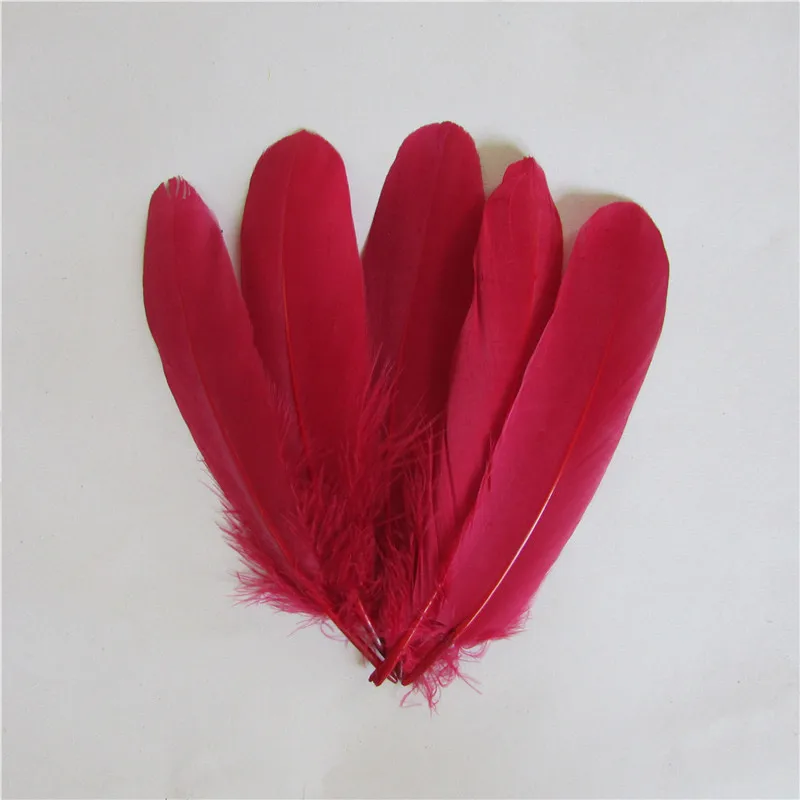 wine red 15-20 см 6-8 дюймов гусиное перо 500 корень DIY перо аксессуары разноцветный выбор - Цвет: wine red