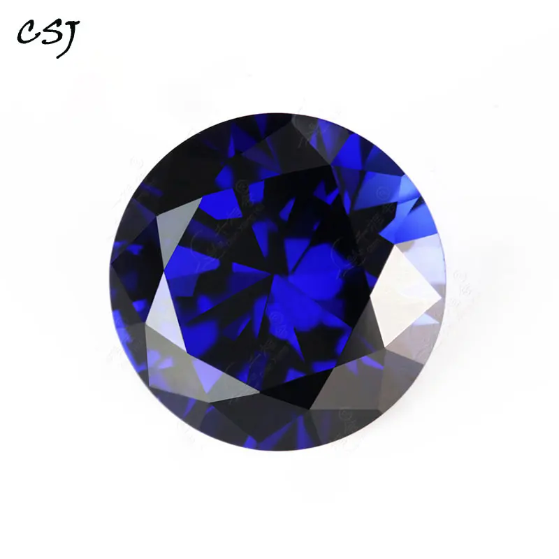 CSJ Created Sapphire Round Cut Loose Gemstone Blue Corundum For Diy Fine Jewelry 925 Silver Mounting Color Change Stone