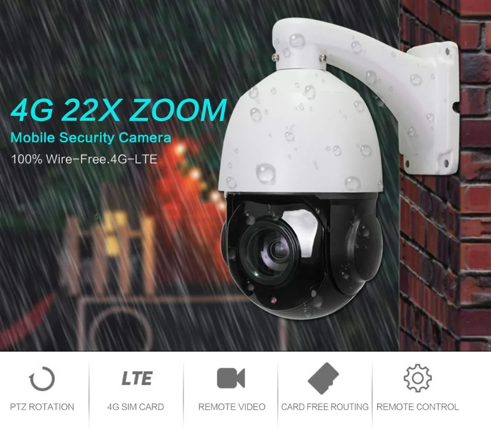 4G 3g sim-карта камера Wifi наружная PTZ HD 1080P скорость купольная камера беспроводная IR 80M 22X зум Автофокус CCTV Wifi IP камера Аудио