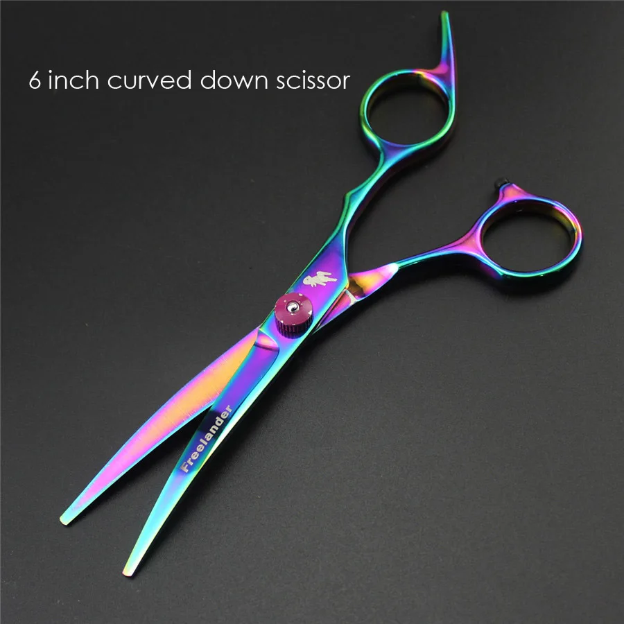 6 inch curved down 6/7 дюймов ножницы для ухода за домашними животными прямые изогнутые ножницы для стрижки собак и кошек комплект Tesoura Para филировочные ножницы для волос - Цвет: 6 inch curved down