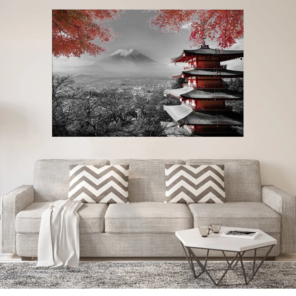 Алмазная 5D Вышивка японский пейзаж сделай сам вышивка крестиком полноразмерная