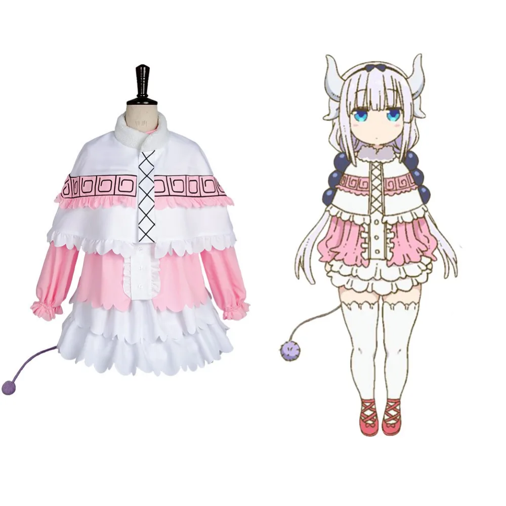 

New 2017 Miss Kobayashi-san Dragon Maid Kanna Kamui Cosplay Costume Outfit Uniform Dress Halloween Cosplay Costumes