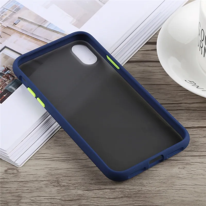 Синий Противоударный чехол TOTU из ТПУ+ поликарбоната для iPhone X XS XR XS Max защитный чехол для смартфона - Цвет: Синий