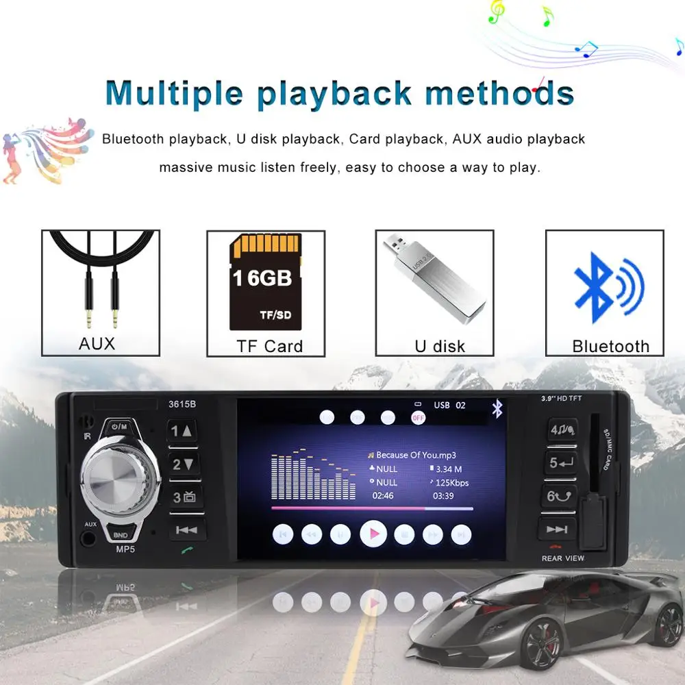 1 Din автомобильный радиоприемник 1din стерео автоаудио 3 9 дюймов Mp5 плеер Fm Bluetooth Usb