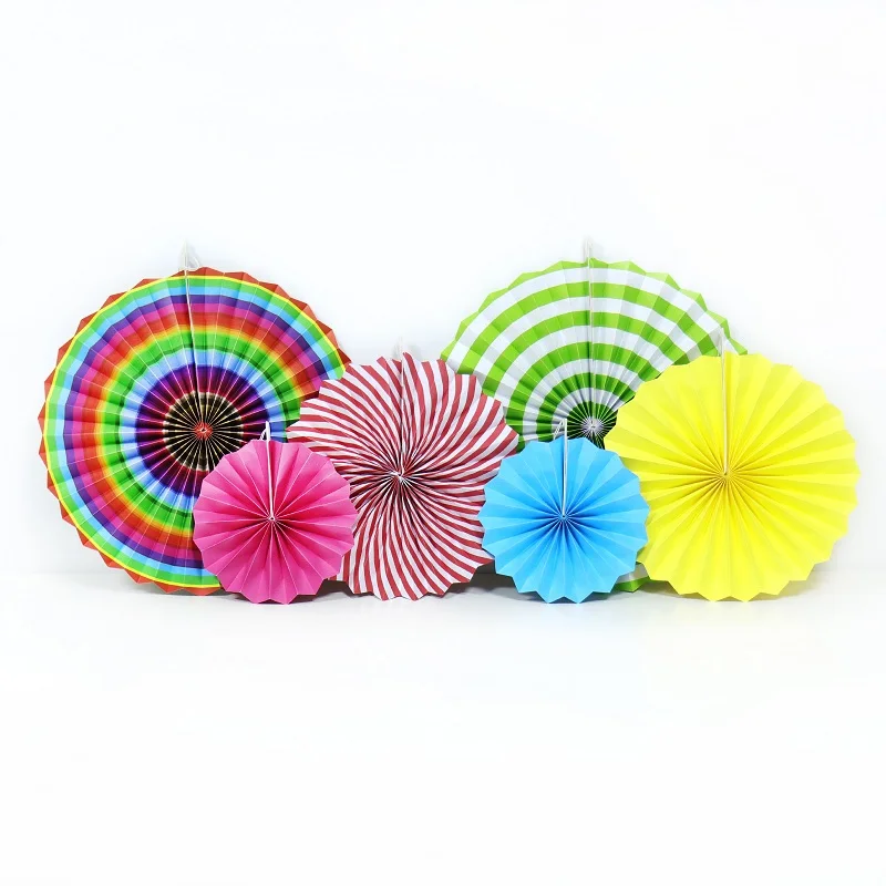 multicolor 1 6 шт./компл. красочные Бумага вентилятора " 12" 1" Смешанная Размеры на день рождения детский праздничный костюм украшения для праздника в детском саду празднование домашний декор стен - Цвет: multicolor 1