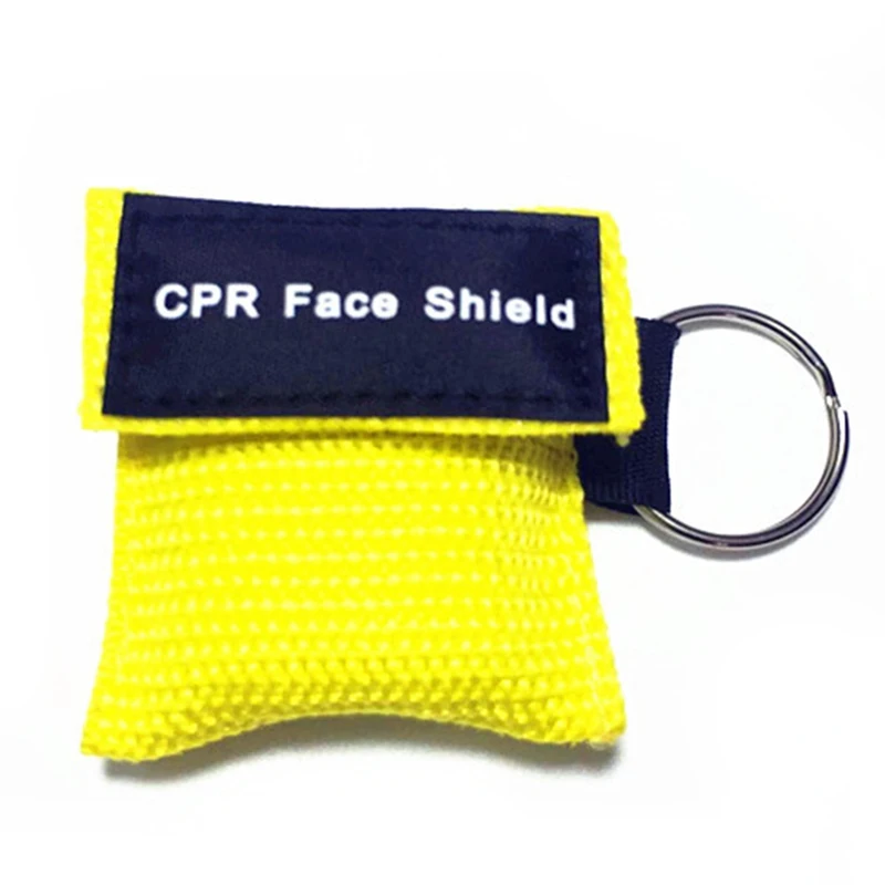 yellow Цветная маска для реаниматора CPR, брелок для первой помощи, маска для защиты лица, инструменты для ухода за здоровьем - Цвет: yellow