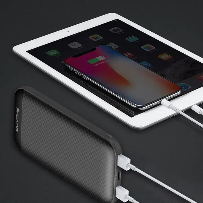 10000 мАч Внешний аккумулятор повербанк 2 USB LED портативное зарядное устройство для