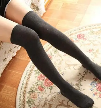 Носки до бедра 4 цветов чулки для девочек зимние теплые носки женские сексуальные