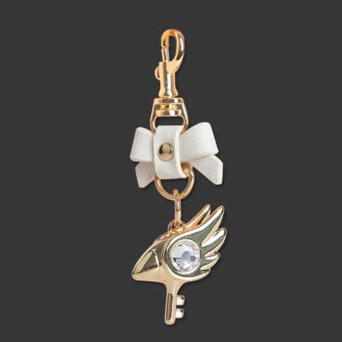 MSMO Cardcaptor Sakura 20-летие бант Золотой ювелирный брелок сумка с подвесками Очаровательная Сумочка аксессуар украшение для сумочки - Цвет: hook white