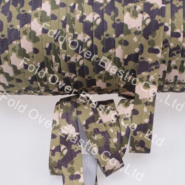 100 ярдов/партия 5/8 &quot(16 мм) Камуфляжный цвет складывается поверх эластичной ленты