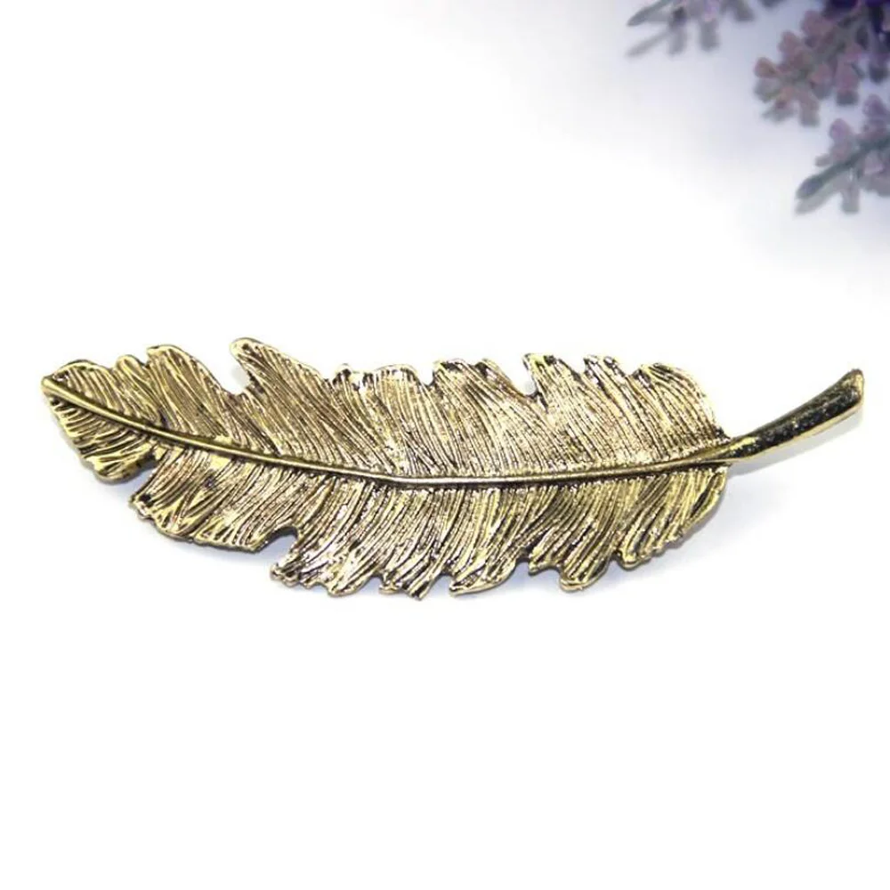 Винтажные золотые серебряные заколки для волос из сплава в виде веточки модные