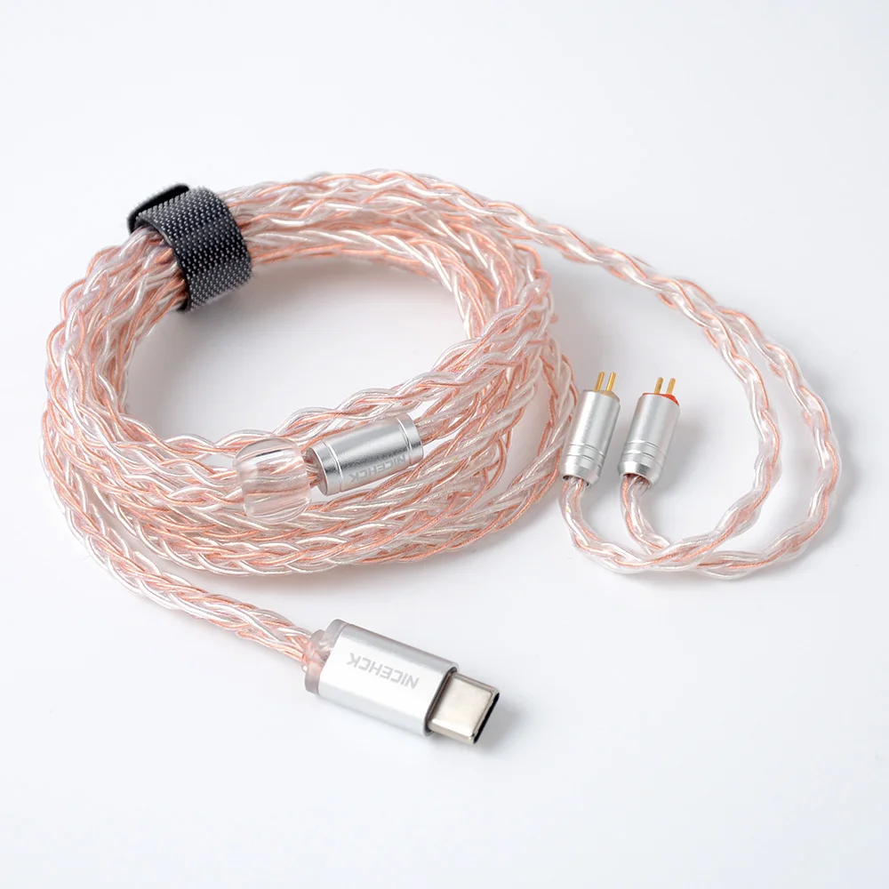 NICEHCK 8 Core Медный Серебряный смешанный обновленный кабель MMCX/2Pin type C/type-C/3,5/2,5/4,4 мм для KZZSN/ZS10/ZS7 CCAC10 C16 NICEHCK NX7