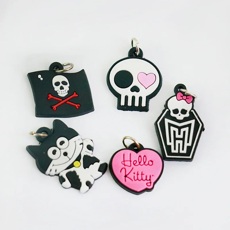 5 шт./лот мультяшное металлическое кольцо подвеска силиконовые аксессуары