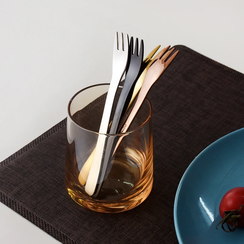 1 шт. Нержавеющая сталь торт-закуска Фруктовый чай вилка ужин для салата коктейль