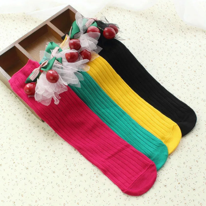 Гольфы с вишневыми шариками для девочек 3 10 лет|Носки| |