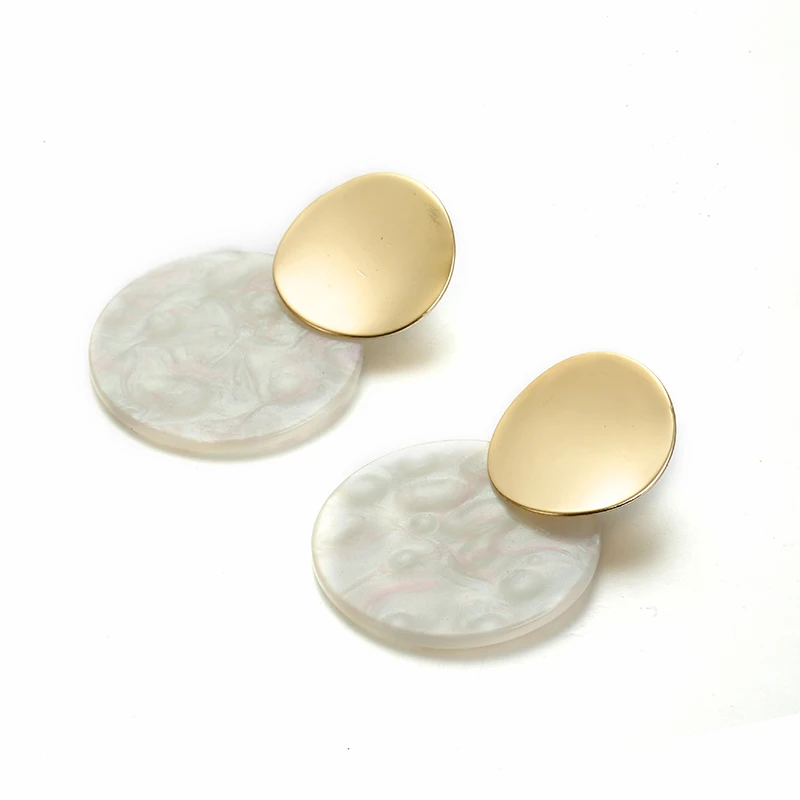 Женские круглые серьги гвоздики в виде ракушки металлические очаровательные