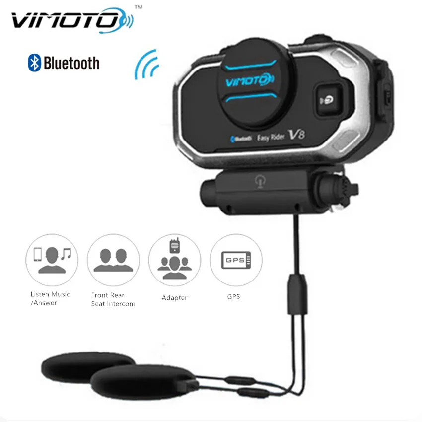 Bluetooth гарнитура для мотоциклетного шлема Vimoto V8 850 мАч многофункциональные BT
