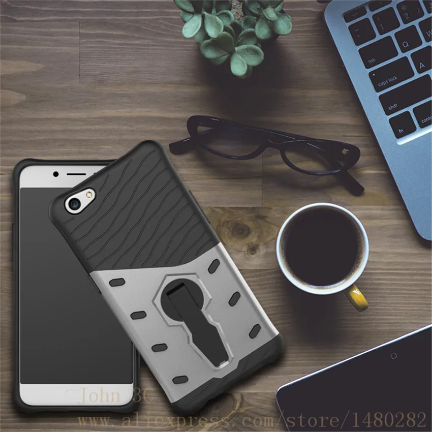 TopArmor hard shell Luxury Phone Case Cover For OPPO R9s shock Proof Shell 360 Rotate bracket Mobile Back | Мобильные телефоны и